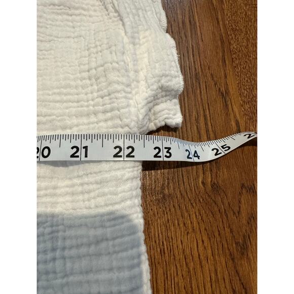 Joie Women's 100% Cotton Gauze Short Sleeve Blouse Sz L Minimalist Chic Comfort - Picture 7 of 8